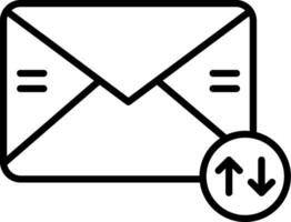 Email icon with arrow pointing down vector