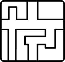 A black and white maze with a square in the middle vector