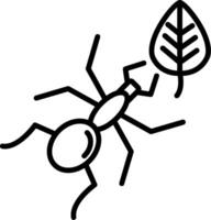 Ant and leaf icon illustration vector