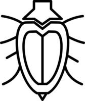 A black and white drawing of a bug with wings vector