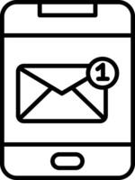Email icon on a smartphone vector
