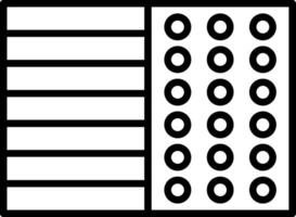 A black and white image of a square with a number of dots vector