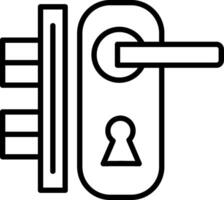A door handle with a keyhole and lock vector