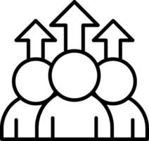 A group of people with arrows pointing up vector