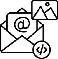 Email icon with a camera and a photo vector