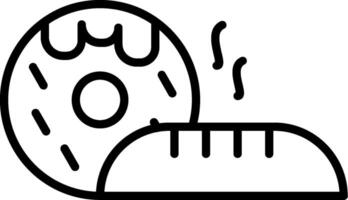 A donut and bread icon on a white background vector