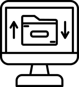 un computadora monitor con un carpeta icono en eso vector
