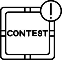 A contest sign with a circle and an exclamation mark vector