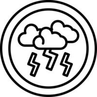 A black and white image of a storm with lightning vector