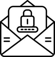 An envelope with a lock icon vector