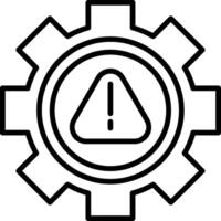 A gearwheel with a warning icon vector
