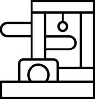 A black and white drawing of a machine vector