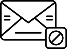 An envelope with a no reply icon vector