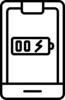 A black and white image of a battery icon vector
