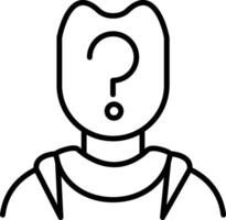 A man with a question mark on his head vector