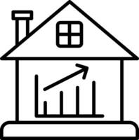 A house with a graph going up and a house with a graph going up vector
