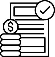 A stack of money and a check icon vector