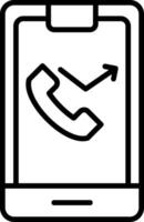 A phone icon with a phone on a screen vector