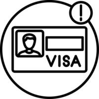 A visa card with a person in the middle and a warning sign vector
