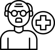 An icon of a man with glasses and a cross vector
