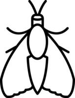 A black and white drawing of a moth vector