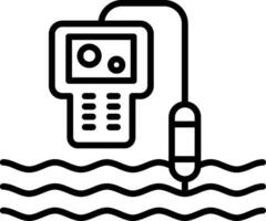 A phone is connected to a device in the water vector