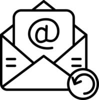Email icon with a circular arrow and an envelope vector