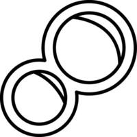 Two rings are shown in a line drawing vector