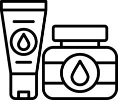 A black and white image of a tube of toothpaste and a jar vector