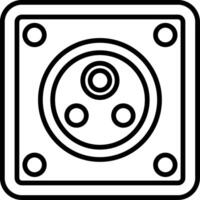 A black and white square with a socket vector