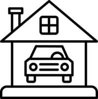 Car in house icon vector