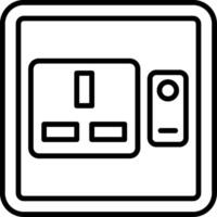 A black and white image of a switch and light vector