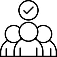 A group of people with a check mark above them vector