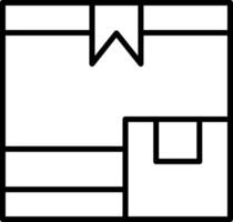 A black and white square with a box and a ribbon vector