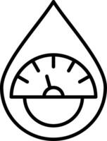 A black and white image of a drop with a gauge vector