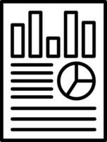 A black and white icon of a pie chart vector