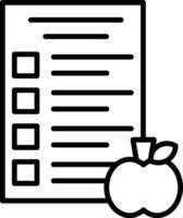 A checklist with an apple and a check box vector