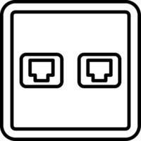 A black and white image of two sockets vector