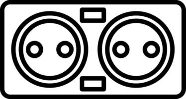 Two black and white electrical outlets with two different faces vector