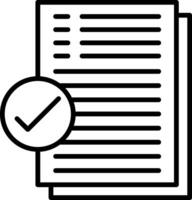 A check mark on a document icon vector