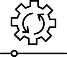A gearwheel with arrows pointing to it vector