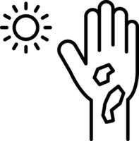 A hand with a sun and a rock in it vector