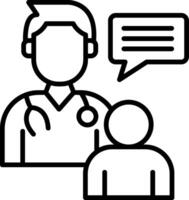 A doctor talking to a patient vector