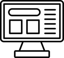 A computer monitor with a web page on it vector