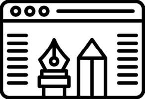 A black and white icon of a pen and pencil vector
