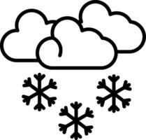 Snowflakes and clouds with snowflakes in the middle vector