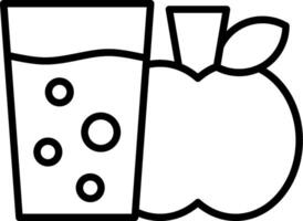 Apple and juice coloring page vector