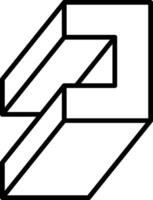 A black and white logo of a square with a line through it vector