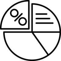 A pie chart with a percentage on it vector