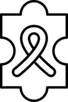 A puzzle piece with a ribbon on it vector